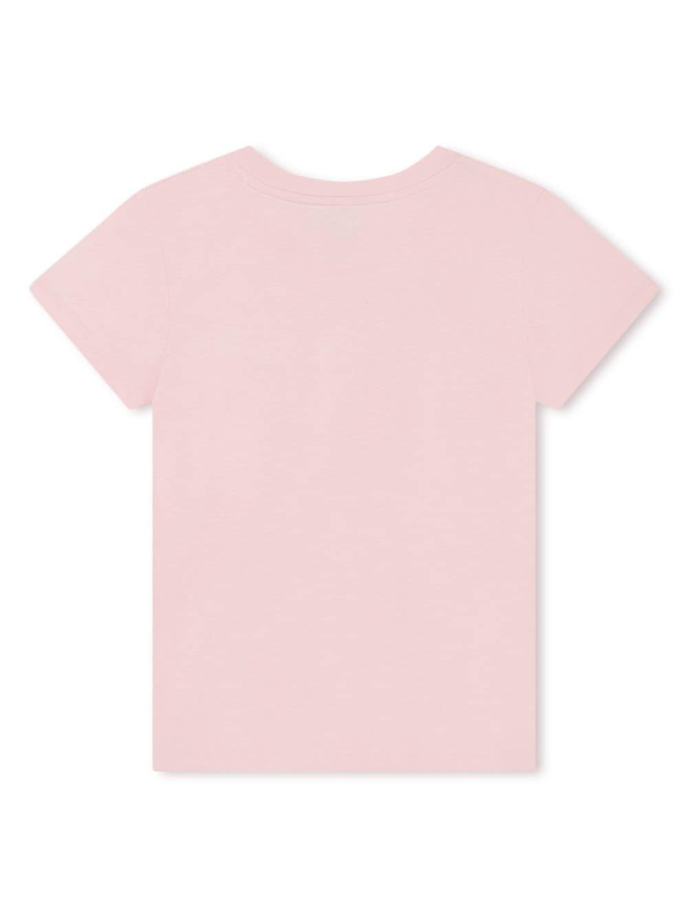 T-shirt rosa per bambina con logo oro