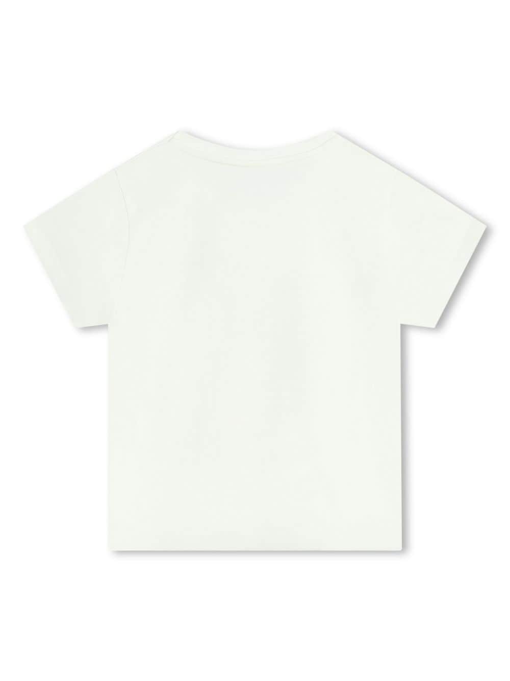 White t-shirt for girls with gold logo