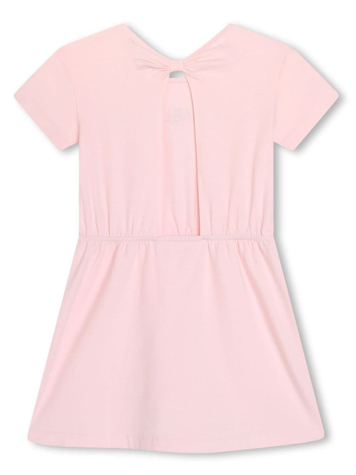 Pink dress for girls with logo