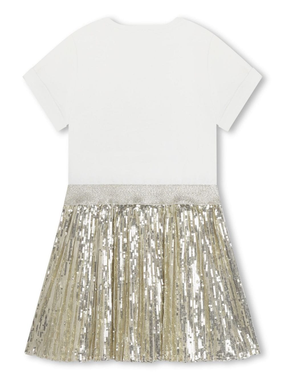 White and gold dress for girls with logo