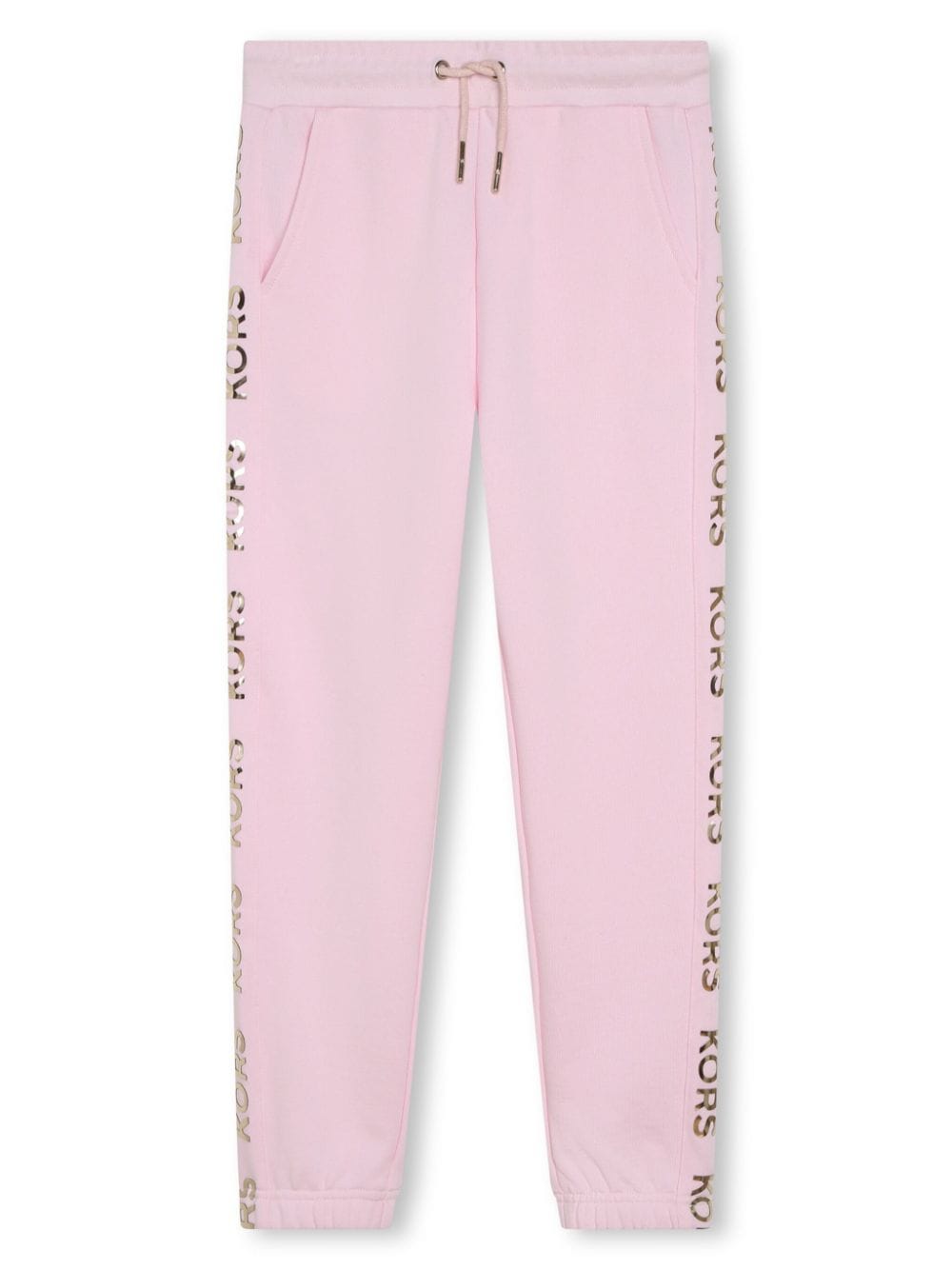 Pink trousers for girls with logo