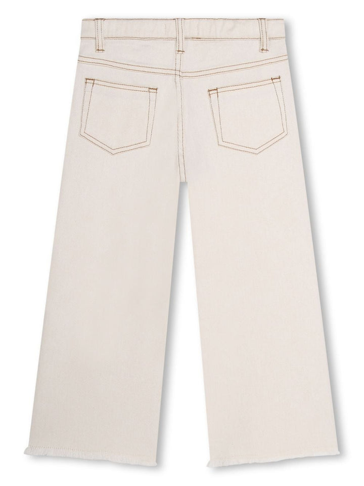 Cream denim trousers for girls