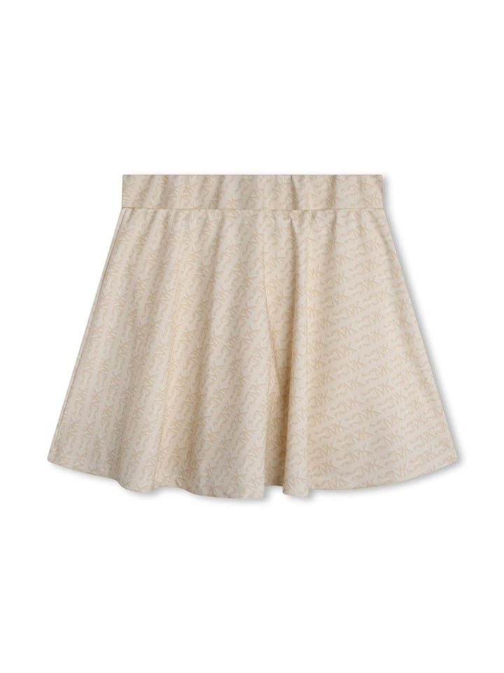 Cream skirt for girls with logo