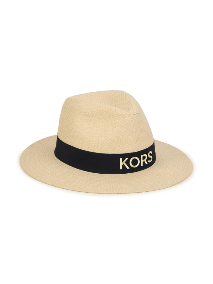 Beige hat for girls with logo