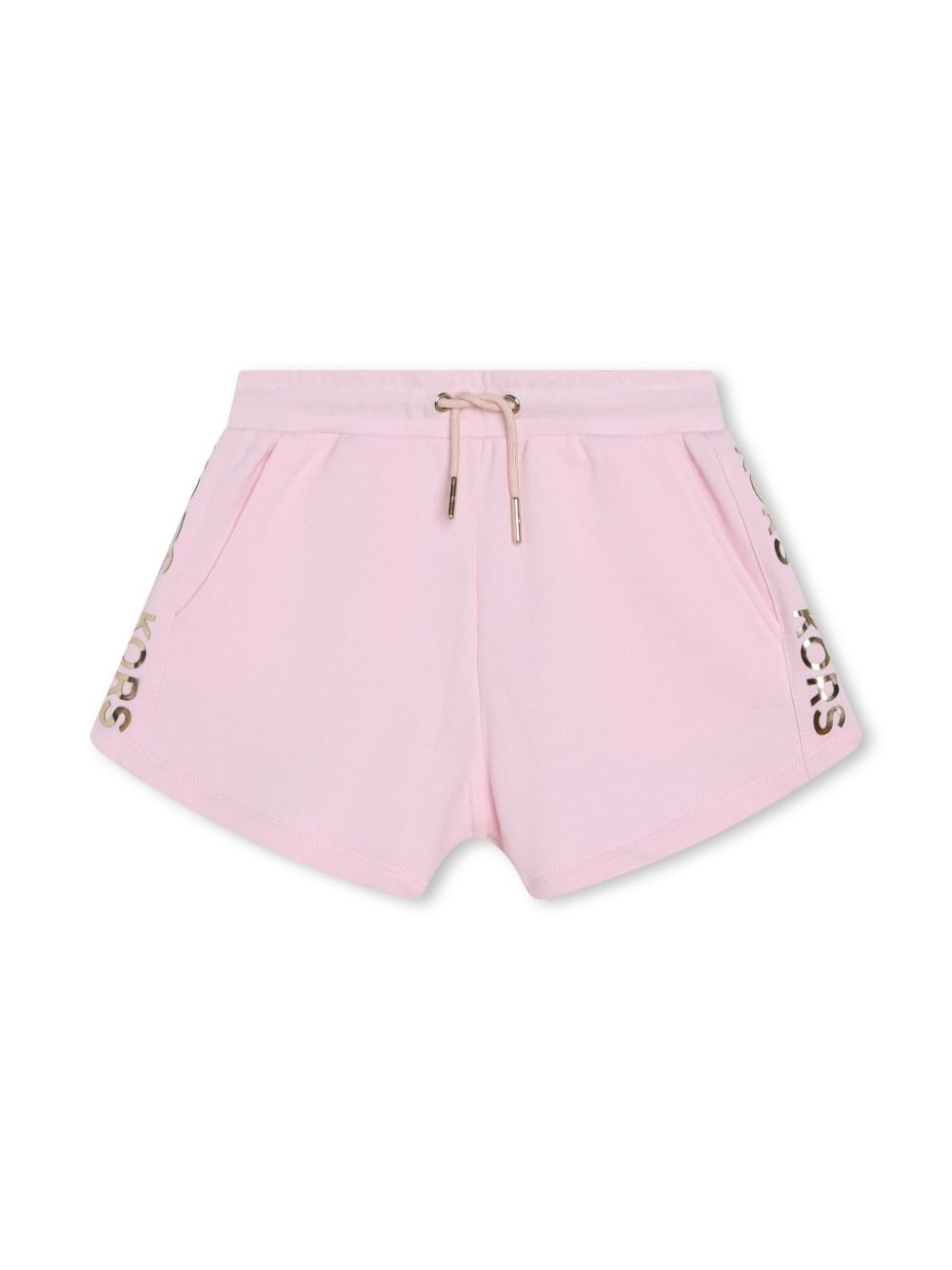 Pink Bermuda shorts for girls with logo