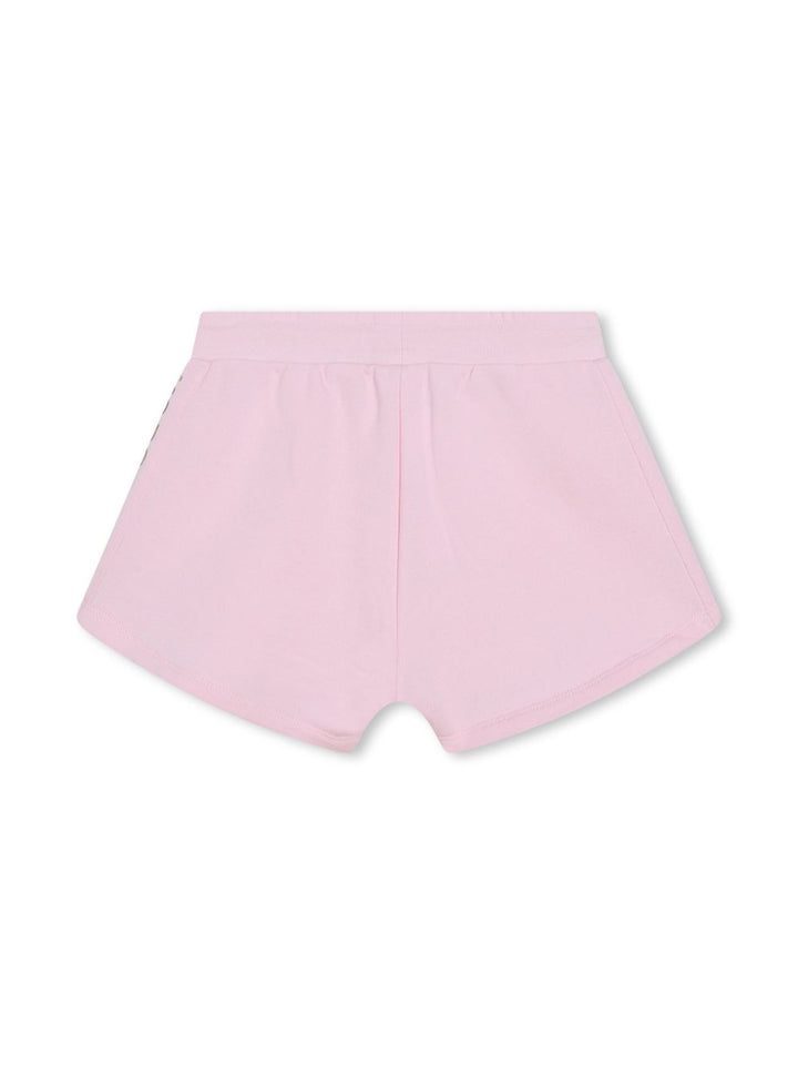 Pink Bermuda shorts for girls with logo
