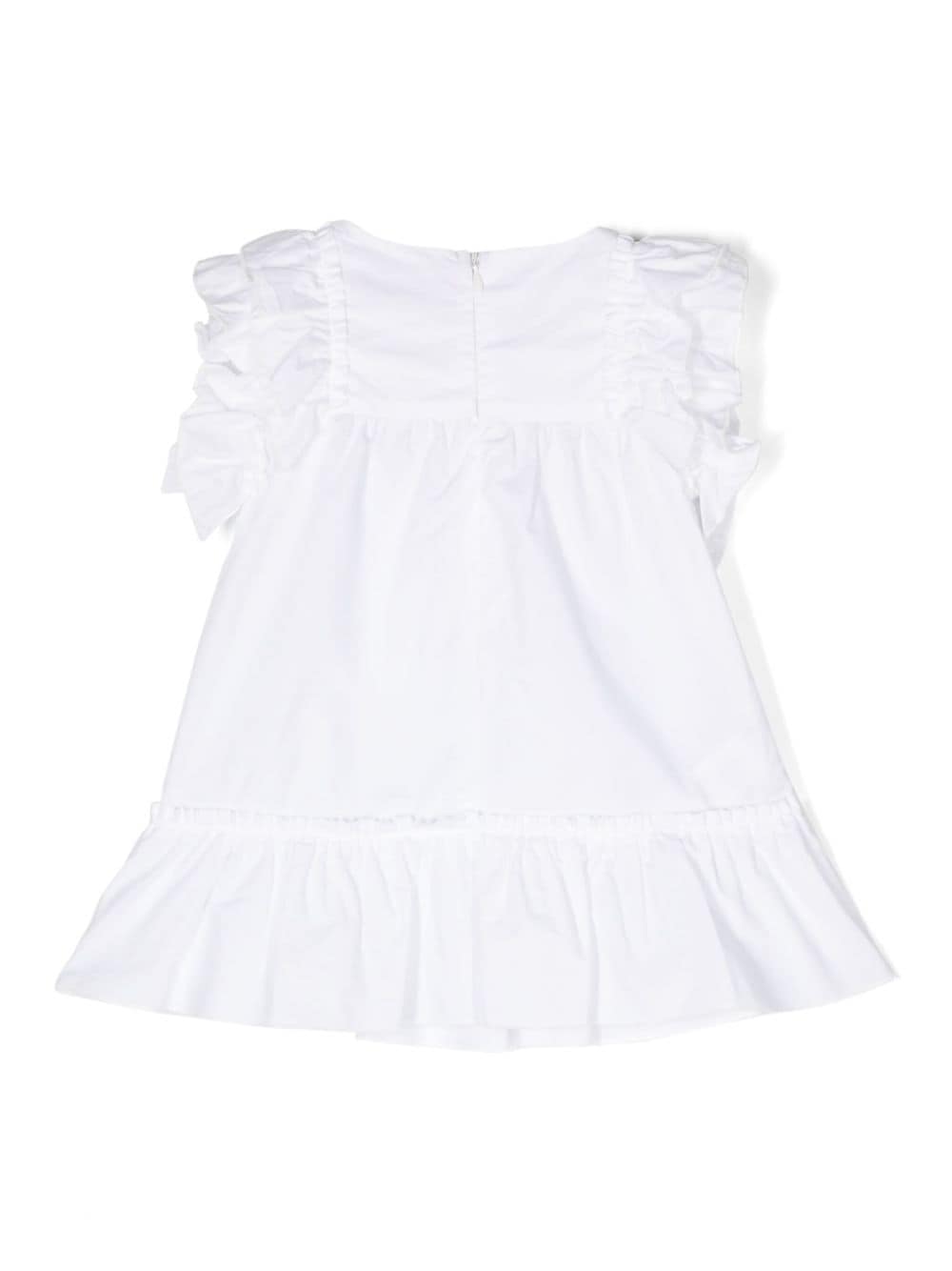 Abito bianco per neonata con logo IA4138T8822 10602 Miss Blumarine 