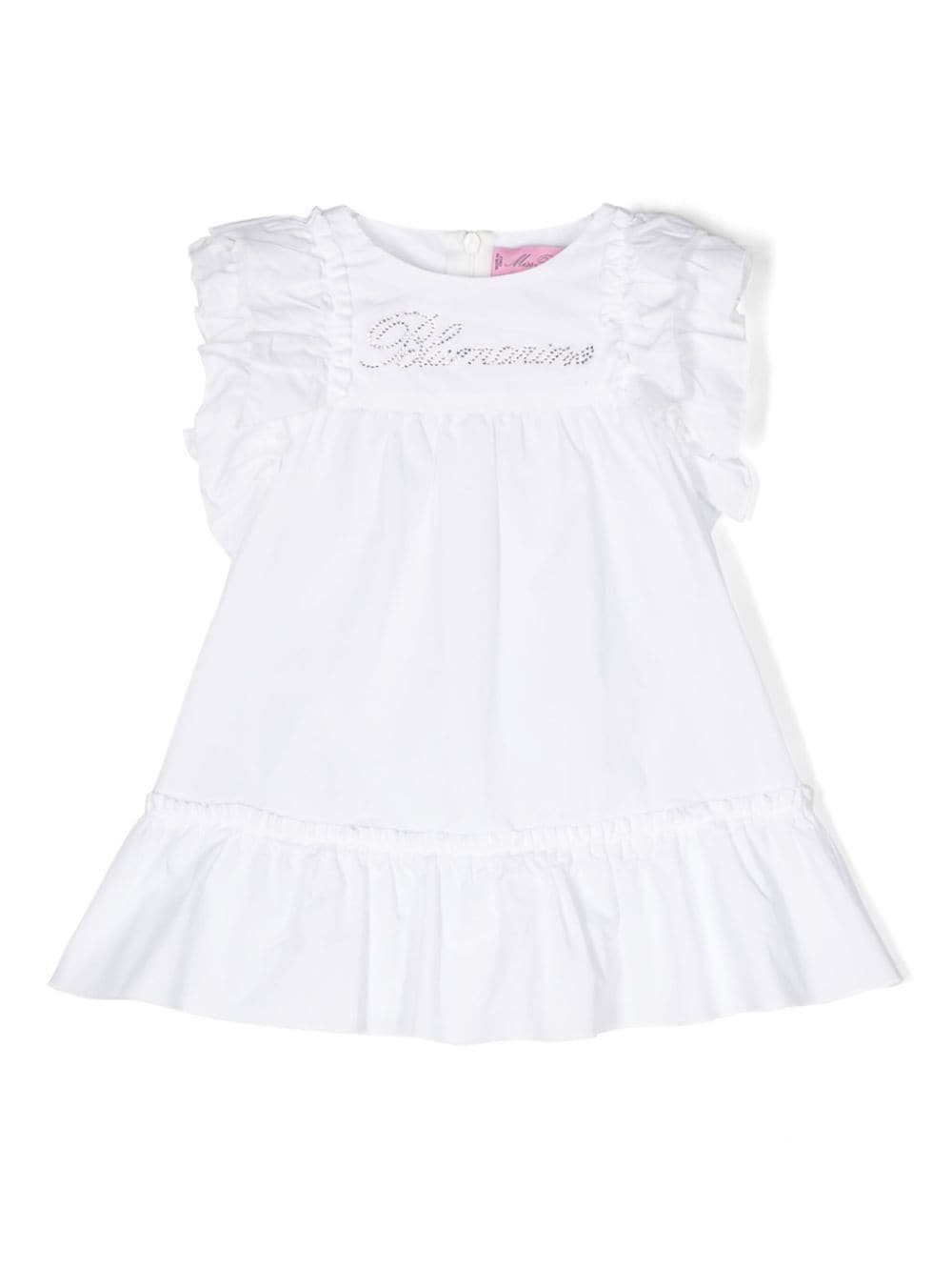 Abito bianco per neonata con logo IA4138T8822 10602 Miss Blumarine 