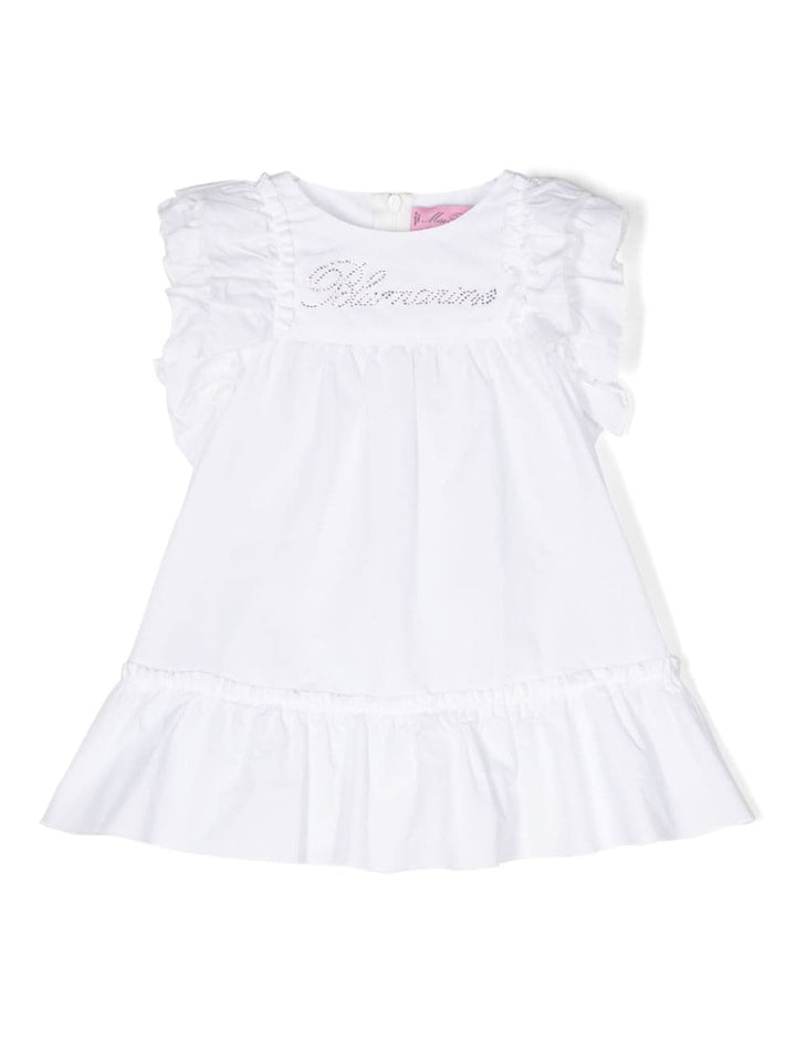 Abito bianco per neonata con logo IA4138T8822 10602 Miss Blumarine 