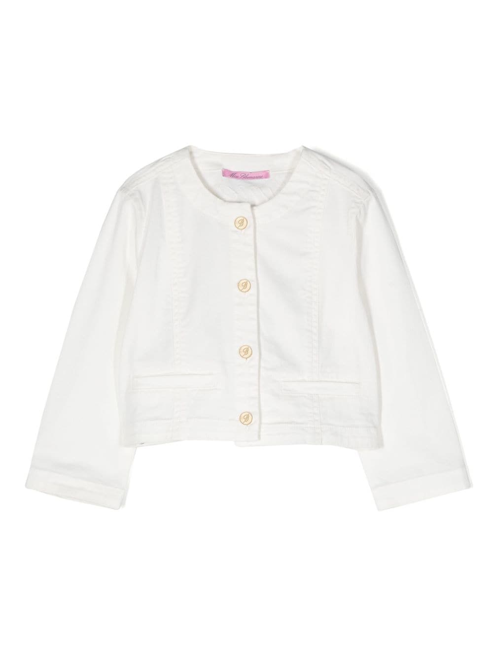 Giacca panna per bambina IA4163T3865 10602 Miss Blumarine 