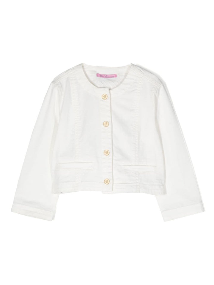 Giacca panna per bambina IA4163T3865 10602 Miss Blumarine 