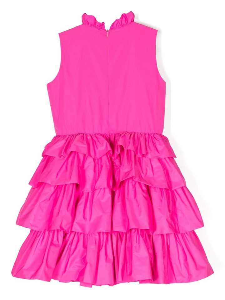 Fuchsia dress for girls with logo