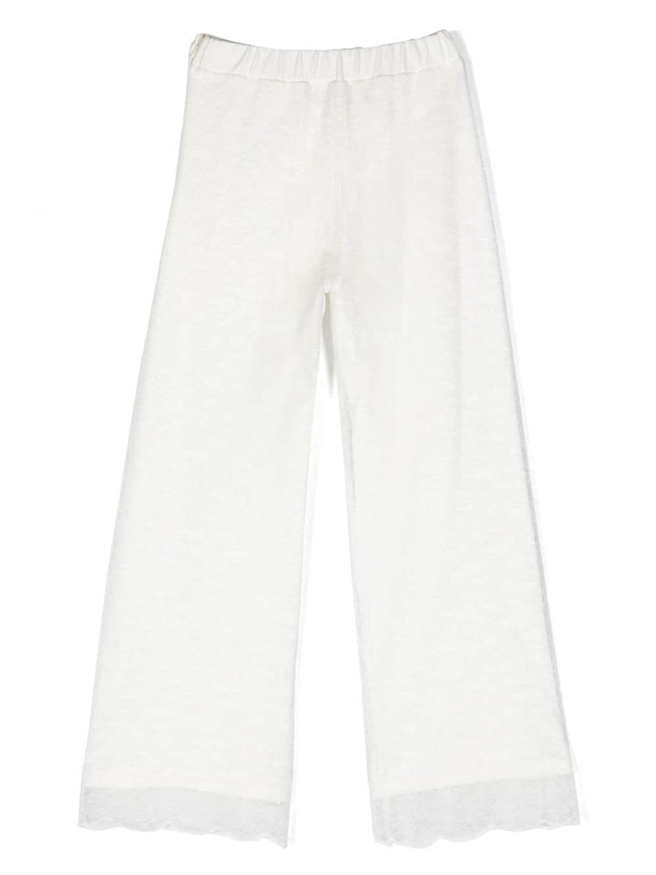 White lace trousers for girls