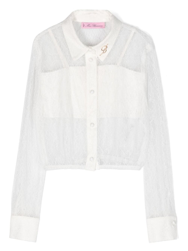White lace shirt for girls