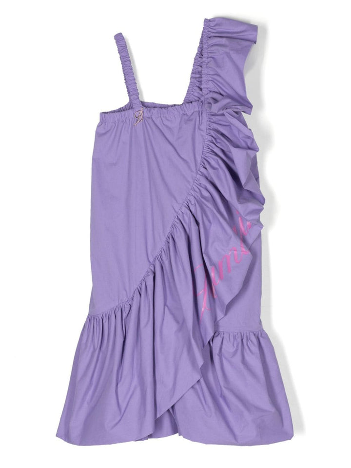Lilac dress for girls with logo