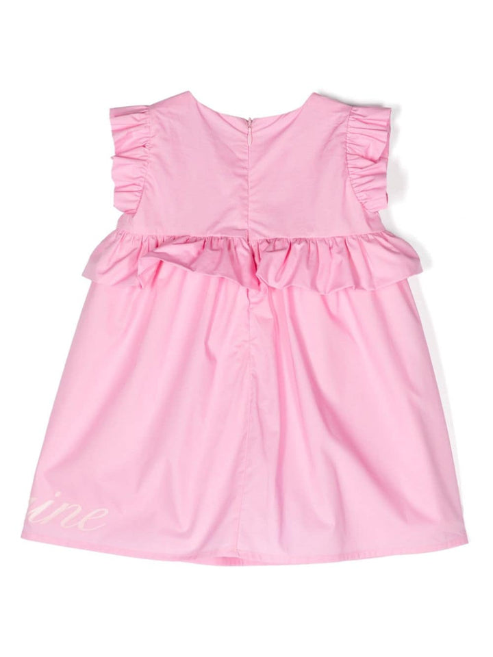 Pink dress for baby girls with bow