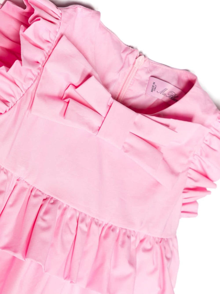 Pink dress for baby girls with bow