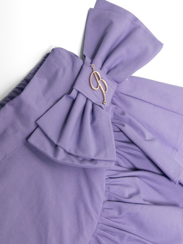 Lilac skirt for baby girls with logo