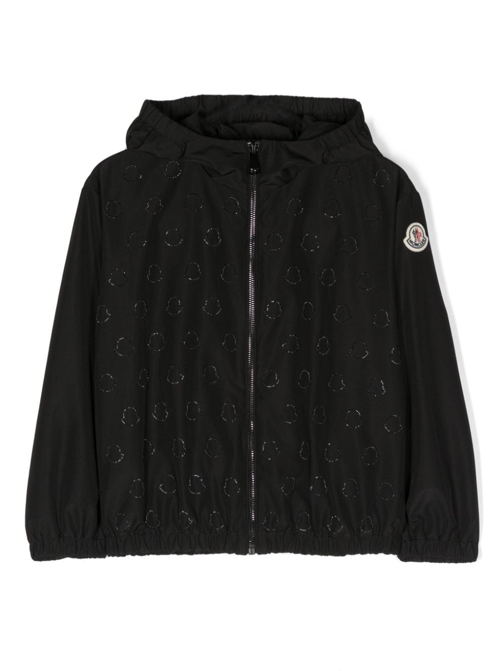 Giubbotto Adanna nero per bambina con cristalli 9541A00087595HQ 999 Moncler Kids 