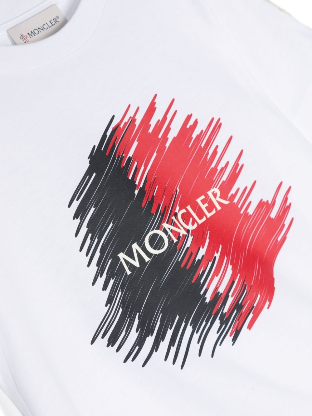 T-shirt bianca per bambino con logo 9548C0002289AFV 002 Moncler Kids 
