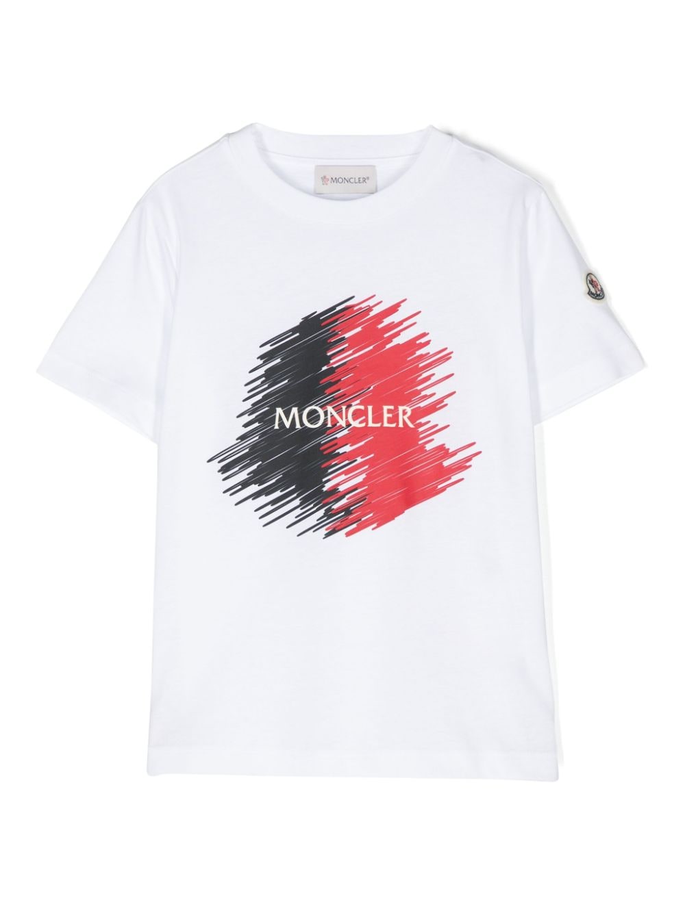 T-shirt bianca per bambino con logo 9548C0002289AFV 002 Moncler Kids 