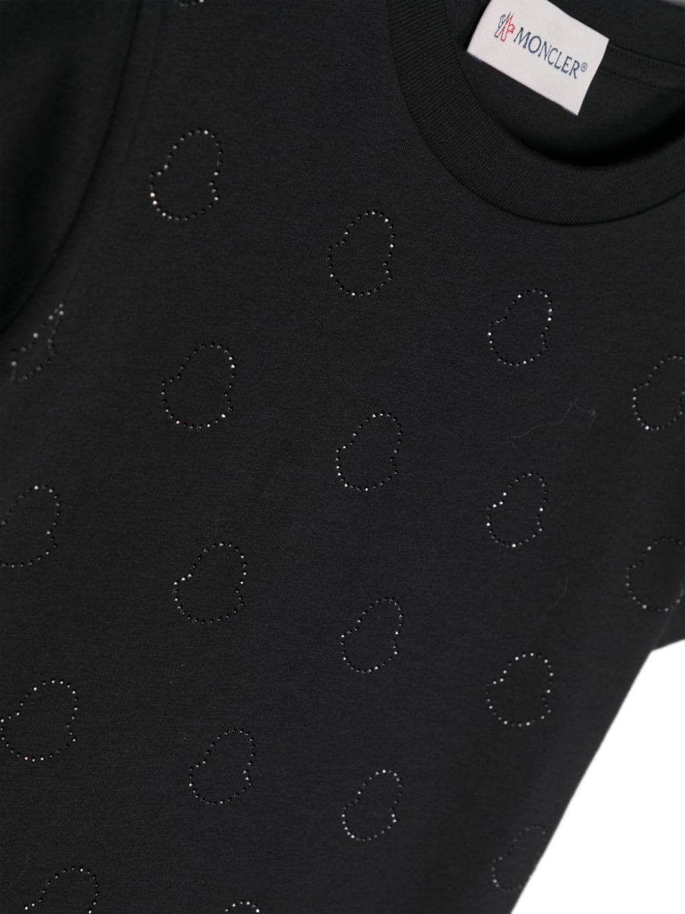 T-shirt nera per bambina con logo 9548C0002583907 999 Moncler Kids 