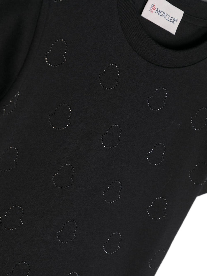 T-shirt nera per bambina con logo 9548C0002583907 999 Moncler Kids 