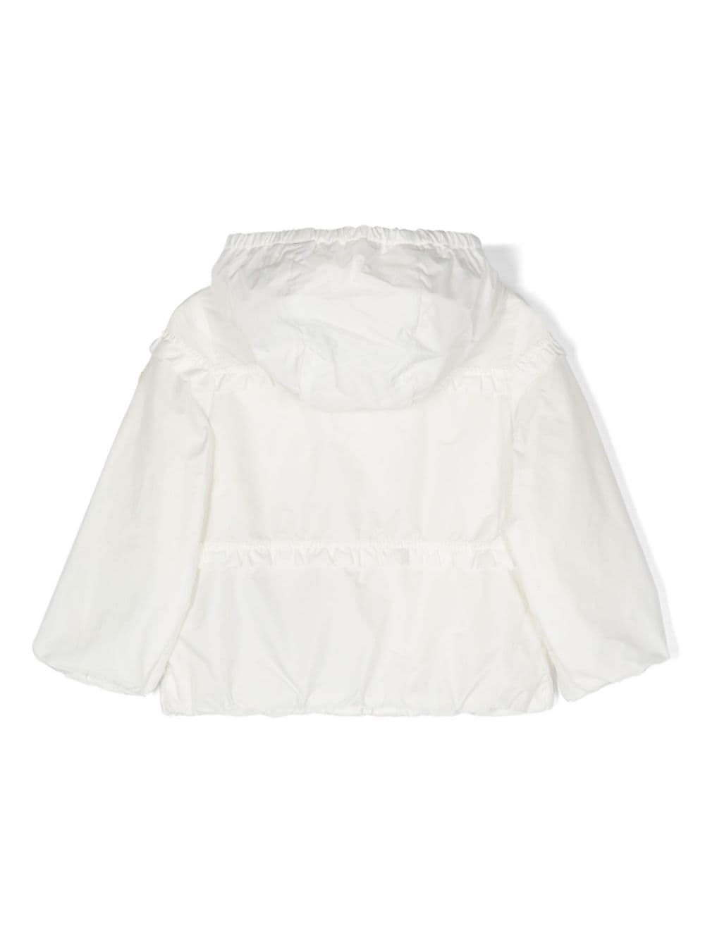 White Hiti jacket for baby girls with logo