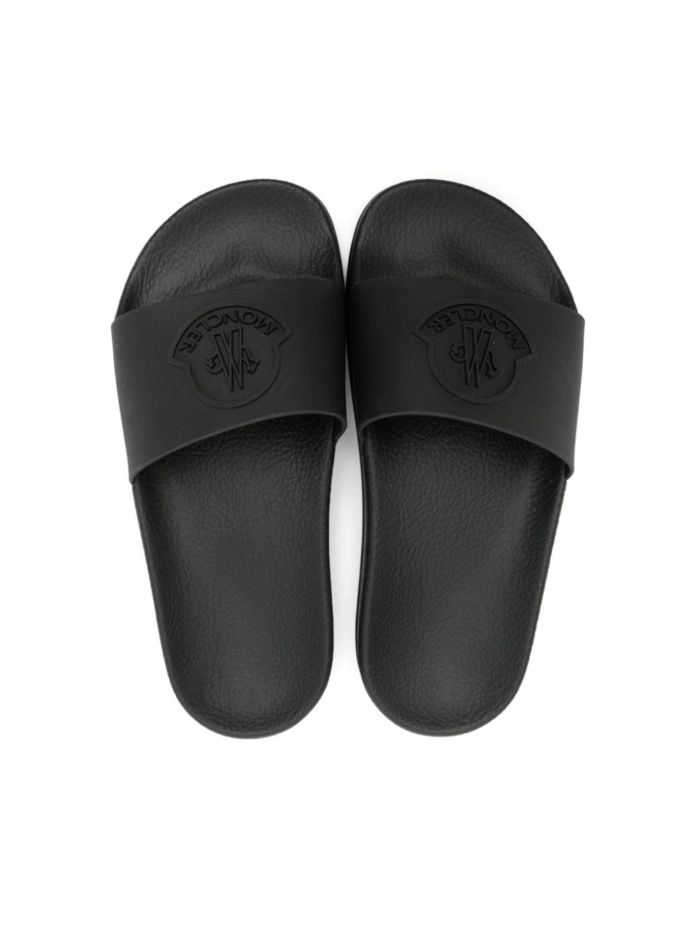 Black children's slippers with logo
