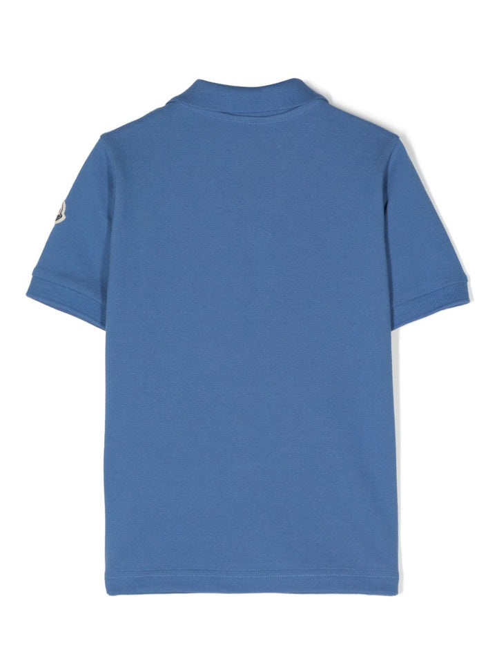 T-shirt blu per bambino con logo