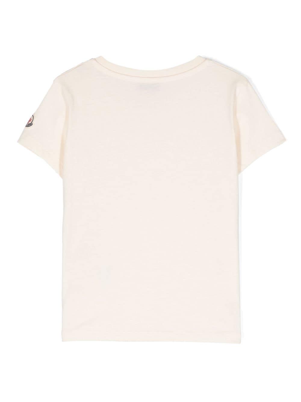 Ivory t-shirt for girls with all-over logo