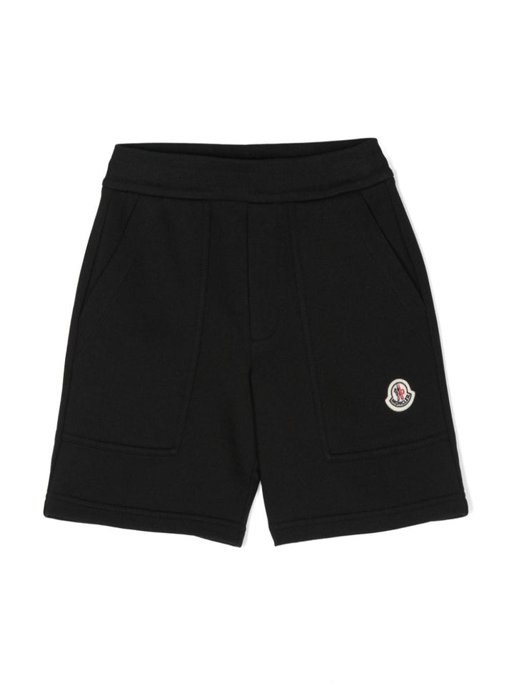 Black shorts for boys with logo