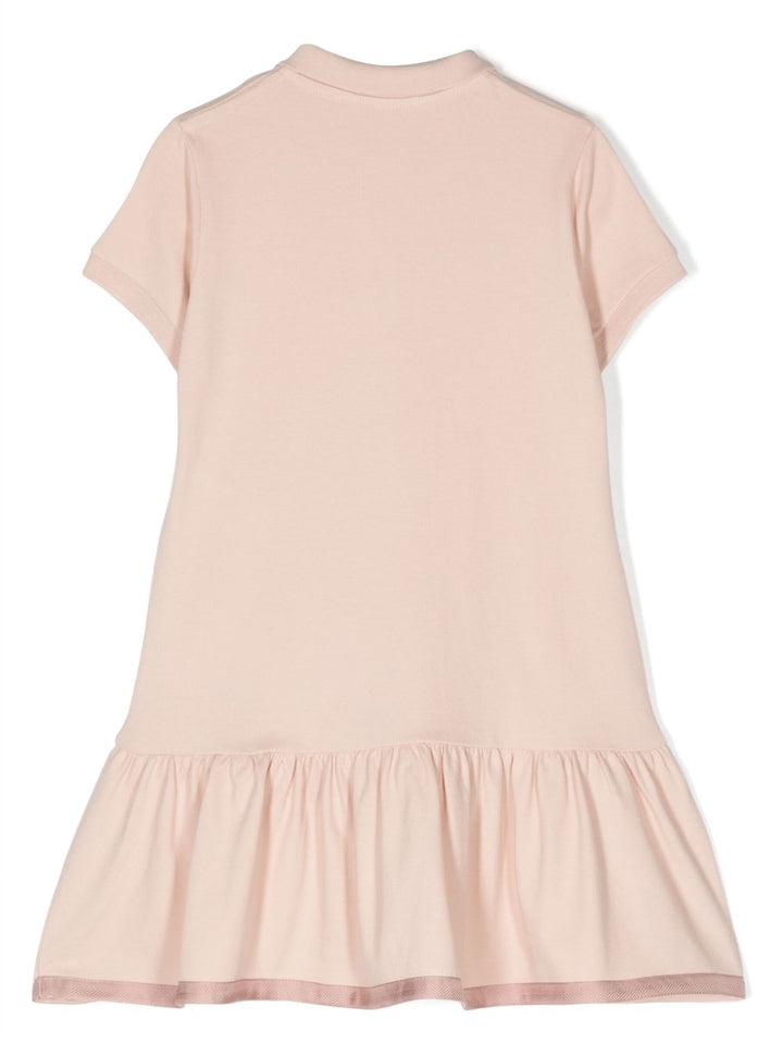 Pink dress for girls with logo