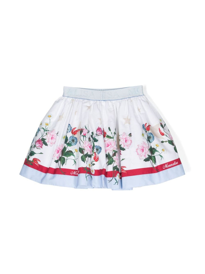 White skirt for girls with flowers