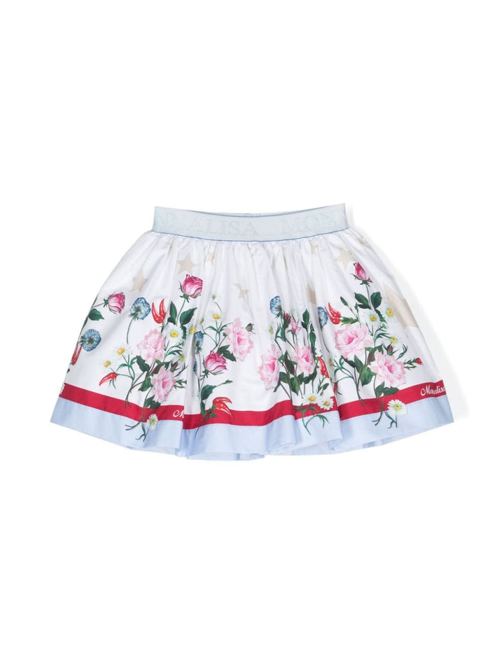 White skirt for girls with flowers