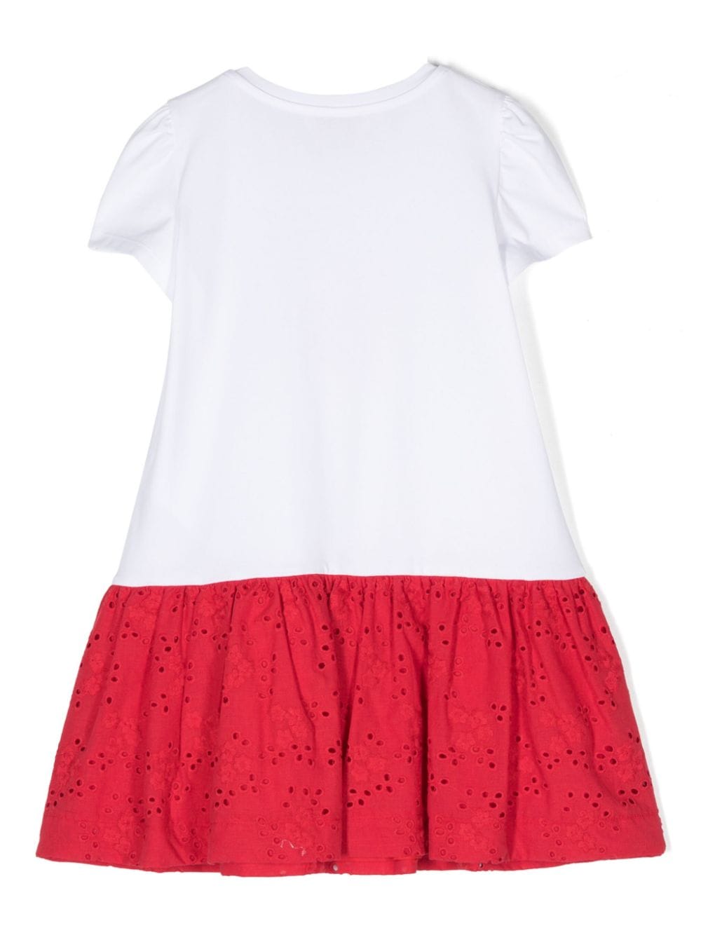 White and red dress for girls with print