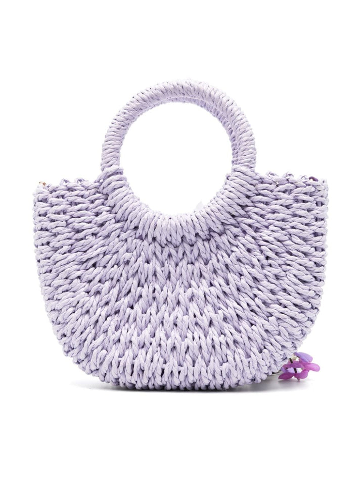 Lila straw bag for girls