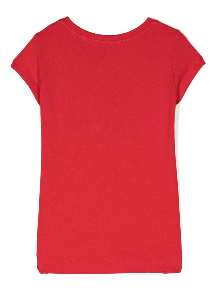 Red t-shirt for girls with print