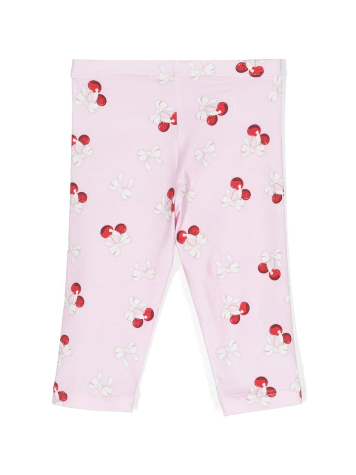Leggings rosa per neonata con stampa