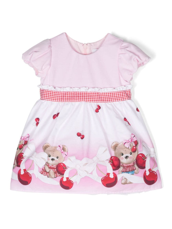 Pink dress for baby girls with print
