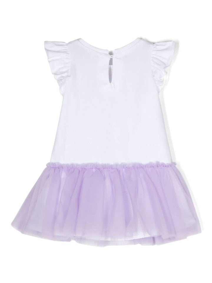 White and purple dress for newborn girls