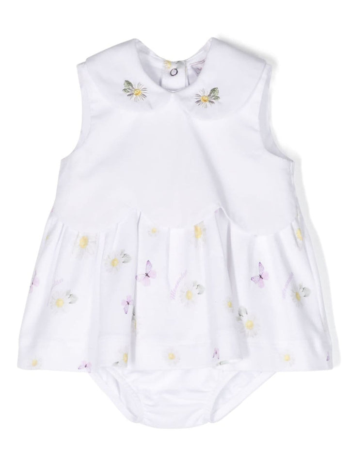 White dress for baby girls with print