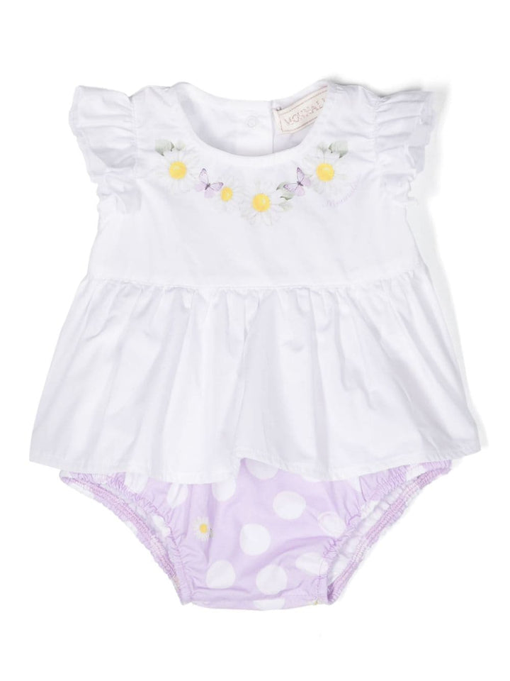 White dress for baby girls with flowers