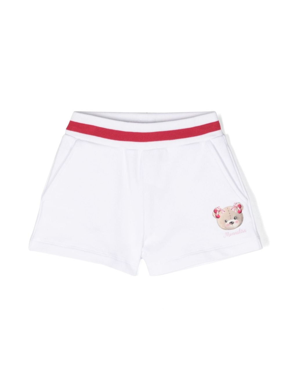 White shorts for baby girls with bear