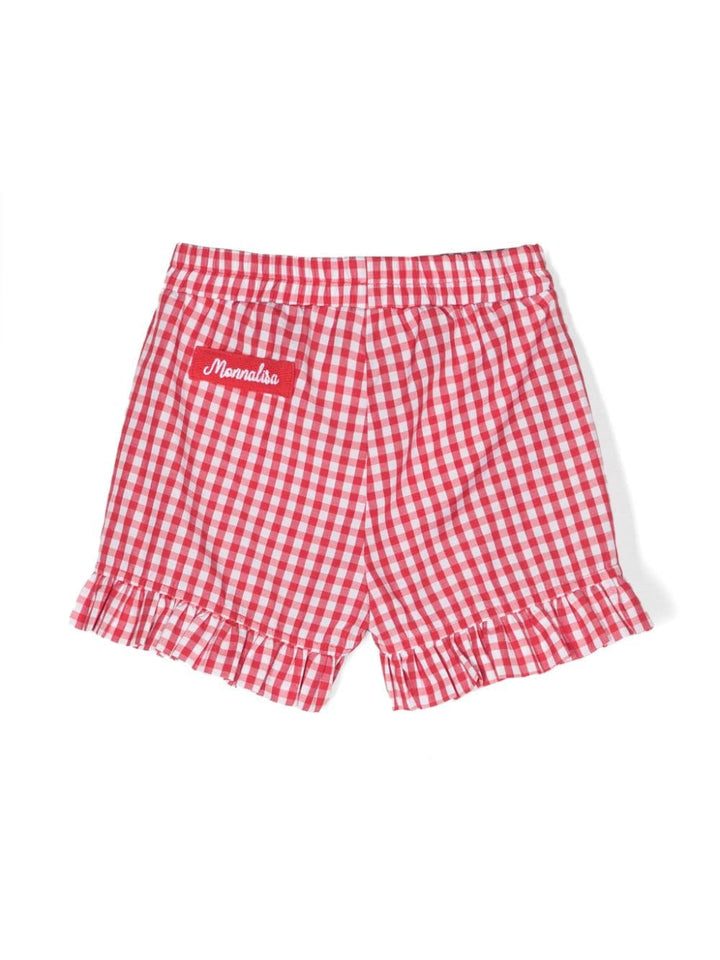 White and red shorts for baby girls