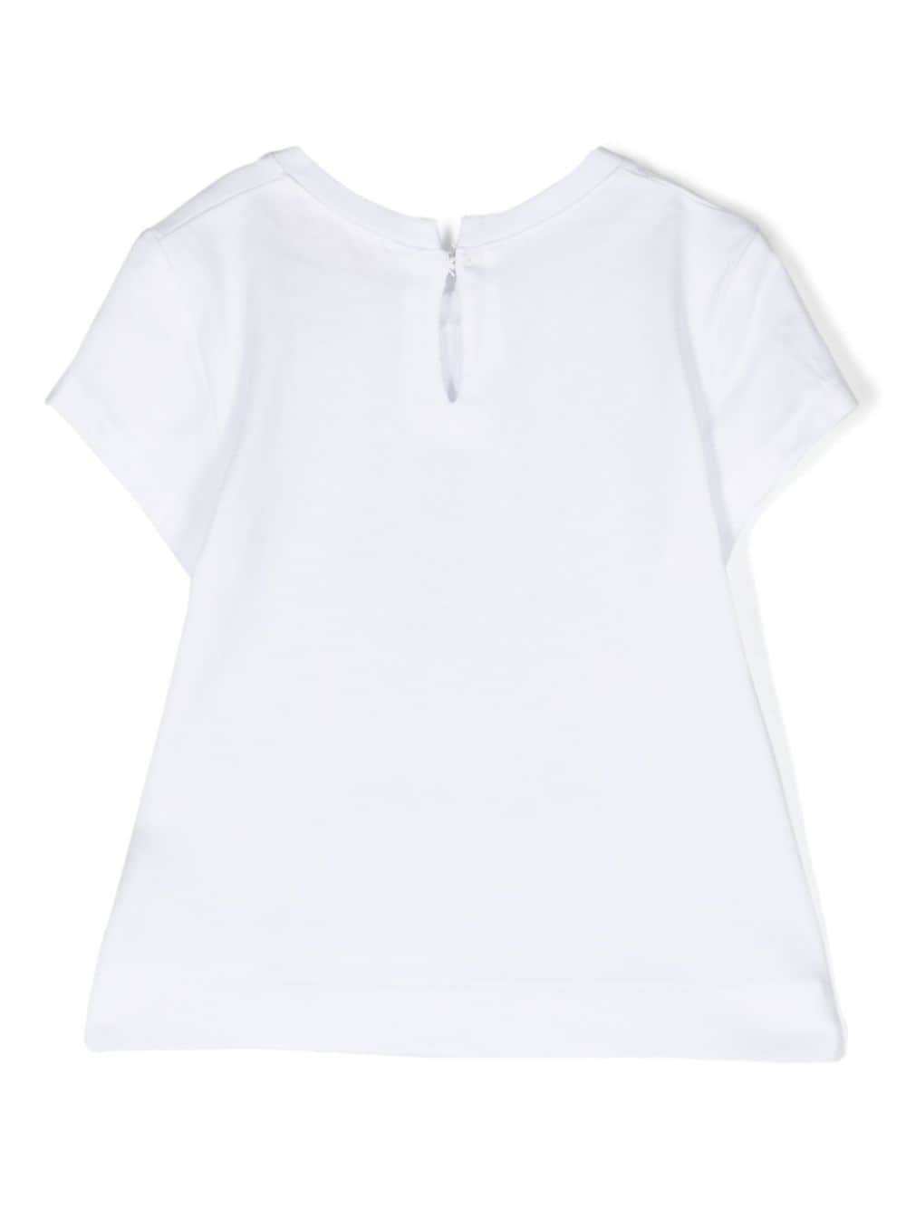 White t-shirt for baby girls with print