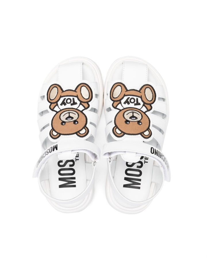 Sandali bianchi per bambina con logo