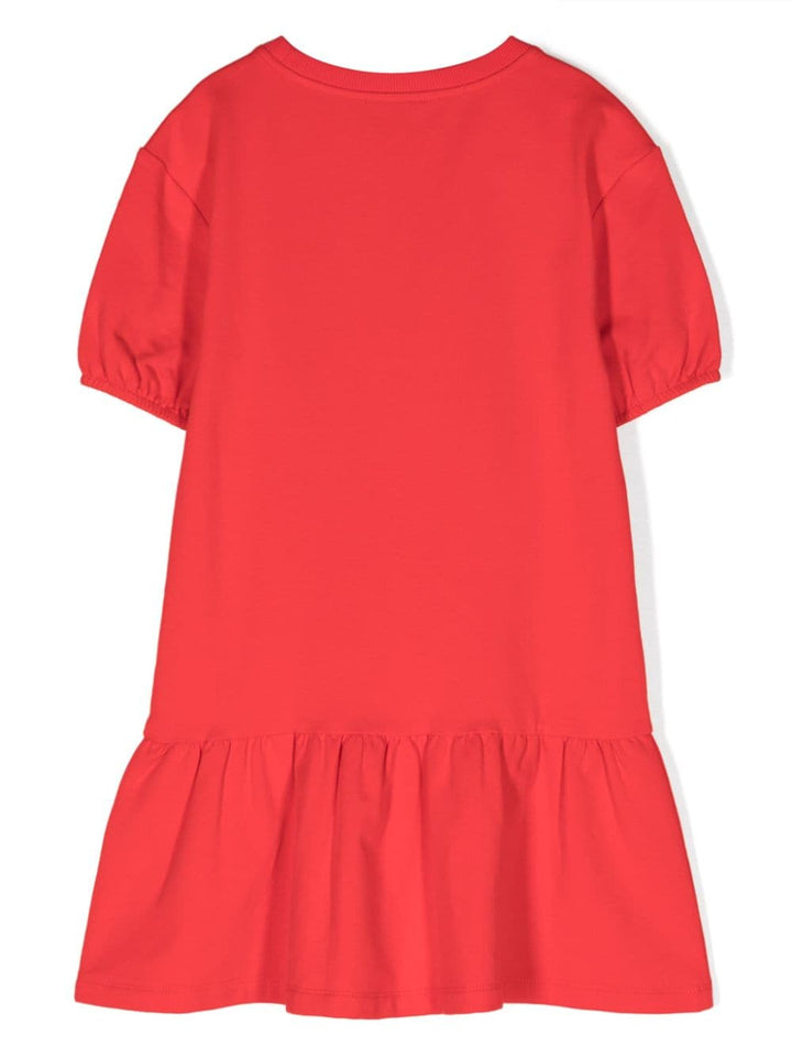 Red dress for little girls with print