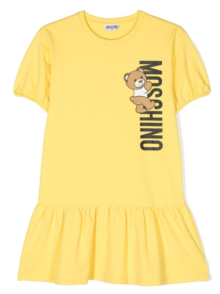 Yellow dress for girls with print