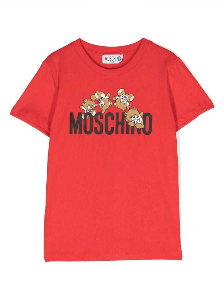 T-shirt rossa per bambini con logo